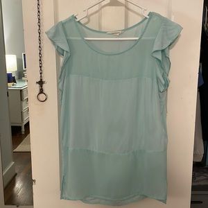 Seaglass blue sheer blouse